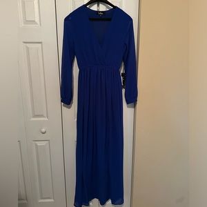 Lulus long blue dress